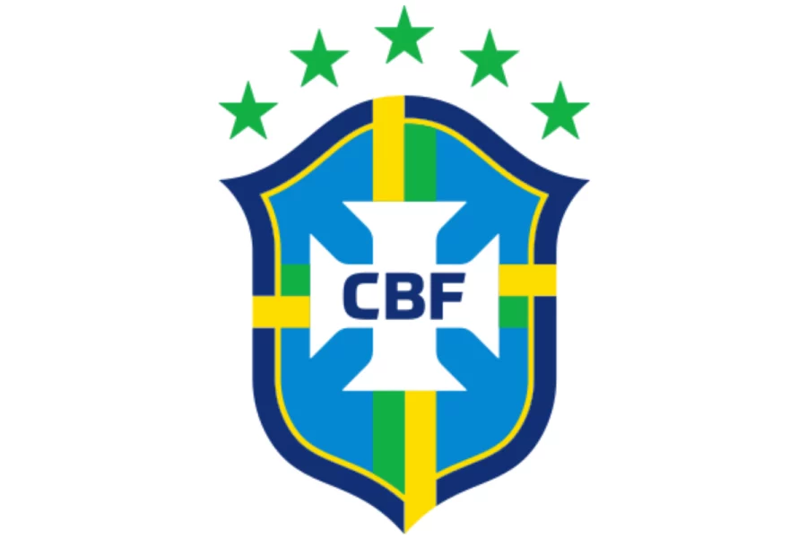 巴西國家足球隊隊徽,五顆星代表五次世界盃冠軍,將出戰2026年FIFA世界盃